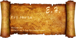 Erl Herta névjegykártya